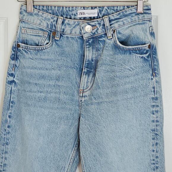 Zara Mom Fit Relaxed Denim Jeans 4 High Waist 90s Casual Womens Festival - Picture 3 of 7